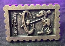 Disney pin 23096 EuroDisney - Steamboat Willie Stamp - Pewter Version 2 picture