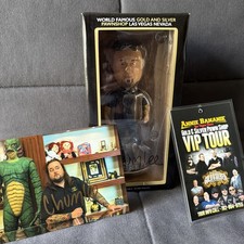 PAWNSTARS CHUMLEE Austin Russell Bobblehead, postcard & VIP Badge 4 SIGNATURES picture