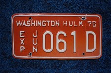 1976 Washington HULK License Plate picture