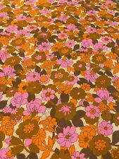 60s FLOWER POWER FABRIC 2.4 Y Retro Print Vintage MID CENTURY Psychedelic Floral picture