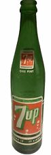 Vintage 7-Up Green Glass Bottle 1 Pint 12 Oz, 