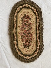 Vintage Amrose Art Linens Tapestry Table Mat Doily- Tulipe Pattern “8X14 “Oval picture