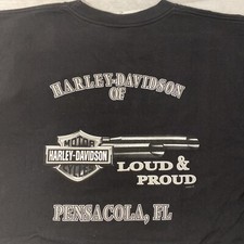 Harley Davidson T Shirt Motorcycles  PENSACOLA FL  2002 - 2003 Large Black Vtg picture