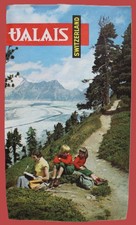 VALAIS CANTON SWITZERLAND TOURISM BROCHURE GUIDE TOURIST MAP 1955 VINTAGE picture