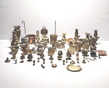VTG Miniature Brass, Copper, & Metal Collectibles Lot 62 Pieces Various Scales picture