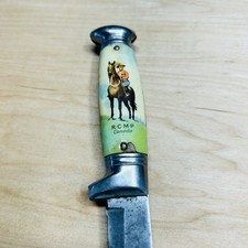 Vintage RCMP Canada Mountie Souvenir Knife, Sheffield England Leather Sheath picture