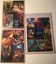 Fleer Marvel 1994-95 Uncut Multi Card Oversized Promo Sheets W/ Damage X3 picture