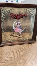 Miller Highlife 19” X 19” 1980 Vintage Bar Mirror Miller Brewing Company picture