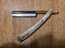 Dubl Duck Goldedge Straight Razor Pearlduck Vintage Germany picture