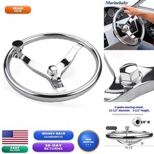 Stainless Steel Boat Steering Wheel 3 Spoke 13-1/2