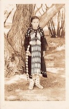 RPPC Alma Thunderhawk Hunkpapa Sioux Little Bighorn Chief Fam Photo Postcard A51 picture