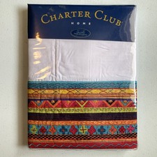 New Vintage Charter Club 52x70” Oblong Tablecloth “Ole” 100% Cotton 2002 picture