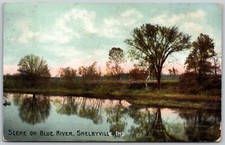 c1908 Blue River Shelbyville Indiana ANTIQUE Postcard 2464 picture