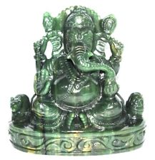 Lord Ganesha In Natural Columbian Green Jade - 1008 gms picture