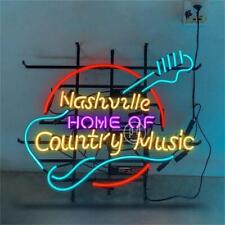 Guitar Nashville Home Of Country Music Neon Sign Light 24