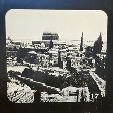 Antique Magic Lantern Glass Slide HolyLand city of Jerusalem dome of the rock picture