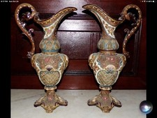 Antique W.S. & Son Victorian Majolica LONGWY MINTON Ceramic EWERS PlPorcelain picture