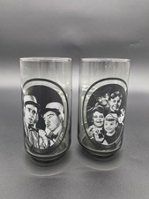 Vintage Set of 2 Arby’s Collector Series Glass Abbott Costello Little Rascals picture