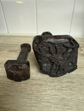 Pair Antique Cast Iron Marking Stamps Stag Deer Head Trade Mark picture