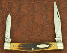 VINTAGE CASE TESTED XX USA 1920-1940 STAG PREMIUM JACK KNIFE NICE (36638) picture
