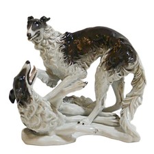Rosenthal Art Deco Porcelain Borzoi Dogs Figurine F. Heidenreich 1936 Germany picture