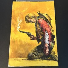 ORIGINAL Lonati Rodeo Western #460 Cover Art German Pulp Painting Cowboy 10x15 picture