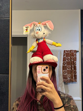 Vintage 1987 Disney Roger Rabbit Plush Trucker Hat Cap Character Fashions USA picture