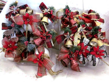 HANDCRAFTED FANCY DECORATED CHRISTMAS ORNAMENTS SET 16 NEW picture