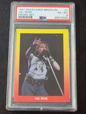 1991 Brockum Rockcards AXL ROSE RARE ROOKIE PROMO CARD RC #1 PSA 6 EX-MT picture