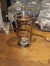 Vtg Instant Coffee Glass Container W Spoon Ornate Accents Pedestal Retro Kitchen picture