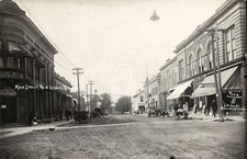 In business district New Lisbon WI Wisconsin 1916 RPPC Photo Postcard COPY picture