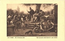 Art Jan Steen The Quack Doctor Netherlands Steamship Co. Advertising Postcard picture