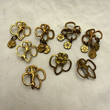 8 Vintage 1946-56 Girl Scout Brownie Membership Pins Flower Petals B R Marks picture