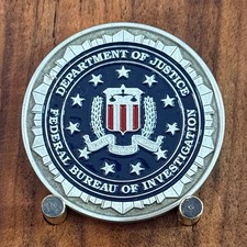 FBI Red Bank Department Of Justice Double Sided Challenge Coin  W#33 picture