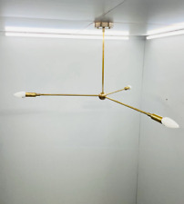 3 Light Modern Brushed Brass Sputnik Chandelier Light Fixture Ceiling Light picture