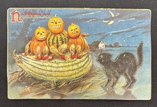Vintage 1908 Halloween Postcard  Black Cat Vegetable People Tuck’s Series 150 picture