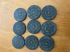 9  Rainbow Club Casino Henderson, NV Casino .25 POKER  9  Chips HAT CANE MOLD picture