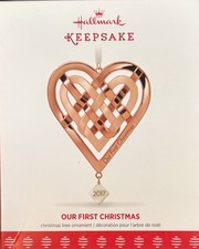 Hallmark Keepsake 2017 Our First Christmas Together Heart Rose Gold Ornament picture