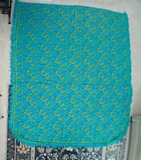 Vintage Cannon Royal Family 1970s Floral Full Bedspread Blue Green Fringe picture
