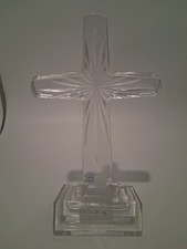 Vintage Julia 24% Lead Crystal Standing Cross 8