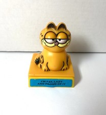 GARFIELD The Cat “I’m Fat Lazy and Proud Of It” Toy Eyes Close Mattel VTG 1981 picture