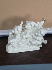 Madison Avenue~Frederick Atkins~Porcelain~3 Bears in a Sleigh Musical Figurine  picture