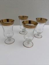 Vintage Tiffin Franciscan Minuet Tumbler Goblet Set Of 4 With Gold Encrusted picture