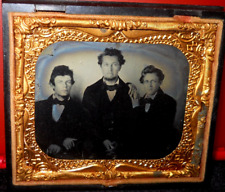 1/6th Size Ambrotype of three young men in half union case picture