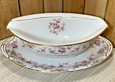 Vintage Charmaine 5506 Noritake China Gravy Boat with Attached Underplate picture