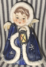 VTG 1958 GOEBEL w/TAG Angel with Lantern BLUE CHRISTMAS SNOW CAPE ROBSON HUMMEL picture