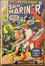 SUB-MARINER 31 SAL BUSCEMA COVER ROY THOMAS STORY MARVEL 1970 VINTAGE picture