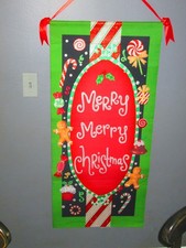 Vintage Felt Wall Hanging Banner Merry Merry Christmas 45'lx 20