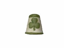 Lot of 2 Irish Shamrock Clover Lucky Sewing Thimbles picture