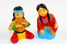 Indian Shakers Japan Vintage Salt Pepper 1950's South West People Wales NEW NOS  picture